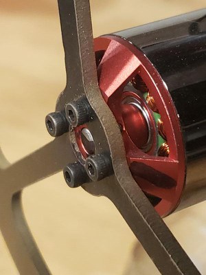 Flywheel bolted to motor