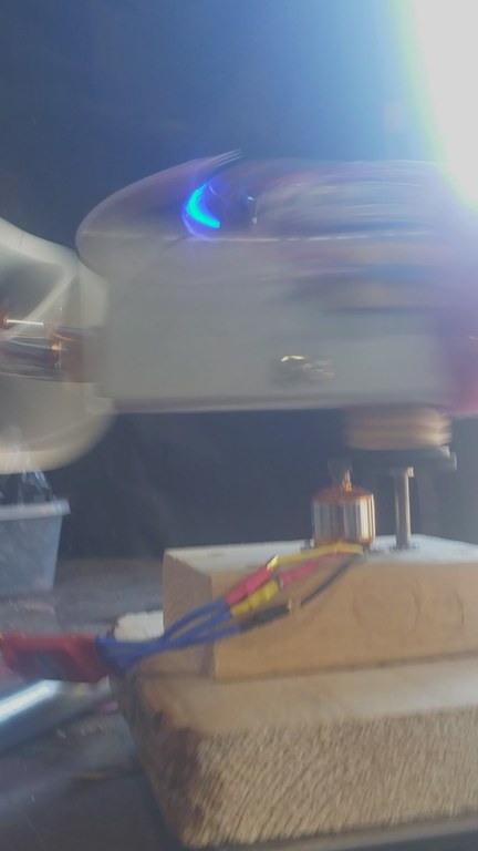 Carousel motor showing crown and pinion gears to rotate the carousel.